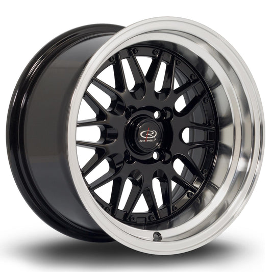 ROTA KENSEI 15x8 4X100 -10 67.1 HYPERBLACK WITH POLISH LIP - alphasone