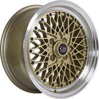 ROTA OS MESH 15x7 4X100 35 67.1 GOLD WITH POLISH LIP - alphasone