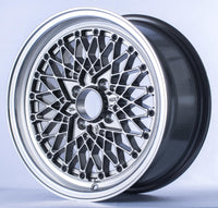 ROTA OS MESH 15x7 4X100 35 67.1 STEEL GREY WITH POLISH LIP - alphasone