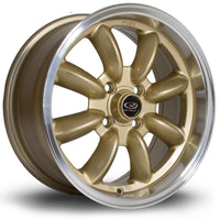 ROTA RB 15x7 4X100 25 57.1 GOLD WITH POLISH LIP - alphasone