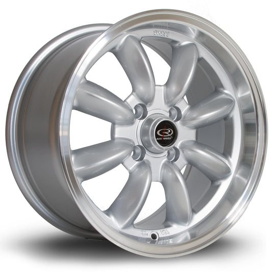 ROTA RB 15x8 4X100 35 67.1 SILVER WITH POLISH LIP - alphasone
