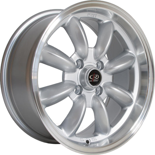ROTA RB 15x8 4X100 35 67.1 SILVER WITH POLISH LIP - alphasone