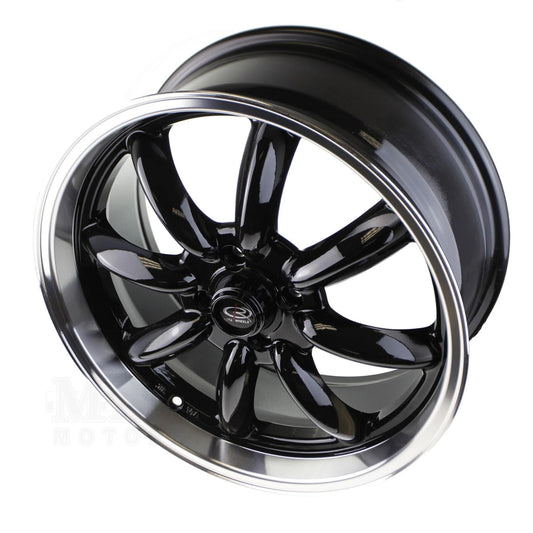 ROTA RB 17x7.5 4X100 45 56.1 BLACK WITH POLISH LIP - alphasone