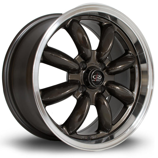 ROTA RB 17x7.5 4X100 45 56.1 GUNMETAL WITH POLISH LIP - alphasone