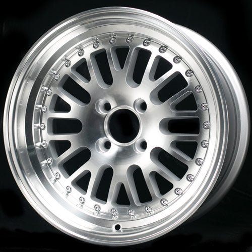 SELL - NEW SET OF 4 - ROTA FLUSH 15X8 4X100 +20 67.1 SILVER MACHINED LIP BLACK MIATA 240SX EG6 DC2 CIVIC Integra Flush FITMENT - alphasone