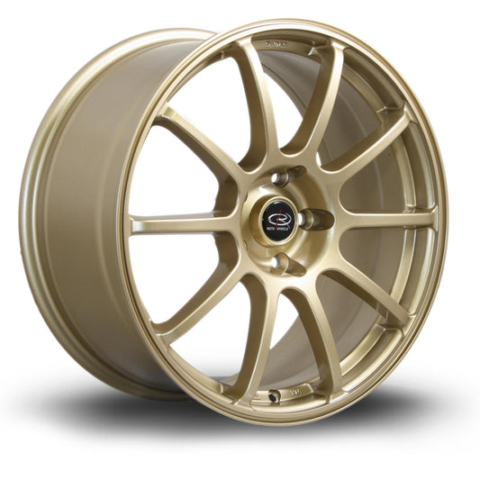 SET OF 4 - ROTA G-FORCE 17x8 5X100 48 56.1 GOLD RIMS WHEELS - alphasone