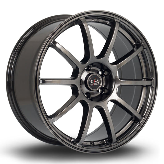 SET OF 4 - ROTA G-FORCE 17x8 5X100 48 56.1 HYPER BLACK RIMS WHEELS FIT SUBARU WRX LEGACY COROLLA FR-S BRZ - alphasone