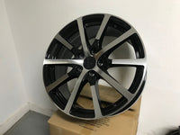 SET OF 4 / W305 Black Machined Face 19x8.0 ET 55 5x114.3 CB64.1 - alphasone