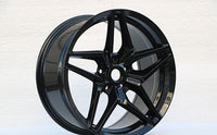 SET OF 4 / W599 D1584 Gloss Black 19x9.5 ET50 5x120.7 CB70.3 - alphasone