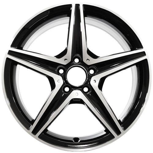 set of 4 wheels - 18X8 +40 5X112 GLOSS BLACK MACHINED FACE WHEELS FIT MERCEDES C350 E320 C300 CLA250 E350 - alphasone