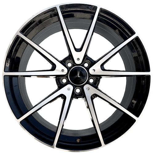 set of 4 wheels - 19x8.5 5x112 +42 black machined face fits mercedes C350 C300 C430 C420 CLA250 CLA45 - alphasone