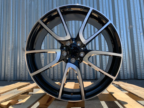 SET of 4 WHEELS RIMS / MB10 19X8.5 5X112 ET38 CB 66.6 BLACK MACHINED FACE - alphasone