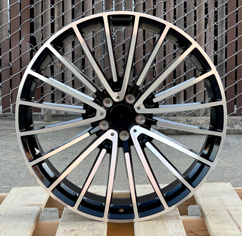SET OF 4 WHEELS RIMS /MB15 20X9.5 +38 5X112 GLOSS BLACK MACHINED FACE WHEELS FIT MERCEDES C350 E320 C300 CLA250 E350 - alphasone