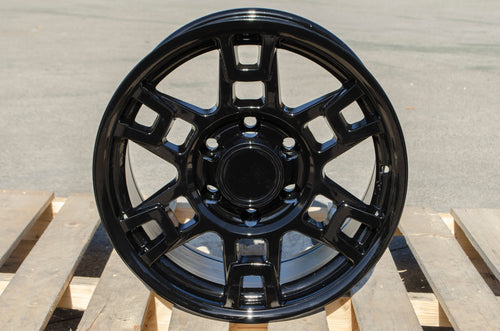 set of 4 wheels rims - TR1 17X8 +5 6X139.7 106.1 PRO STYLE GLOSS BLACK WHEELS FITS TACOMA 4 RUNNER FJ 6x5.5 - alphasone