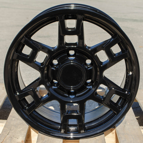 set of 4 wheels rims - TR1 17X8 +5 6X139.7 106.1 PRO STYLE GLOSS BLACK WHEELS FITS TACOMA 4 RUNNER FJ 6x5.5 - alphasone