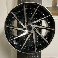 SET OF 4 WHEELS RIMS / W511 1284 Black Machined Face Gold Rivert 17x8.5 4x100/114.3 CB73.1 - alphasone