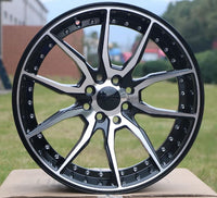 SET OF 4 WHEELS RIMS / W512 1646 Black Machined Face Silver Rivert 20*9.5 ET35 5x114.3 CB73.1 - alphasone