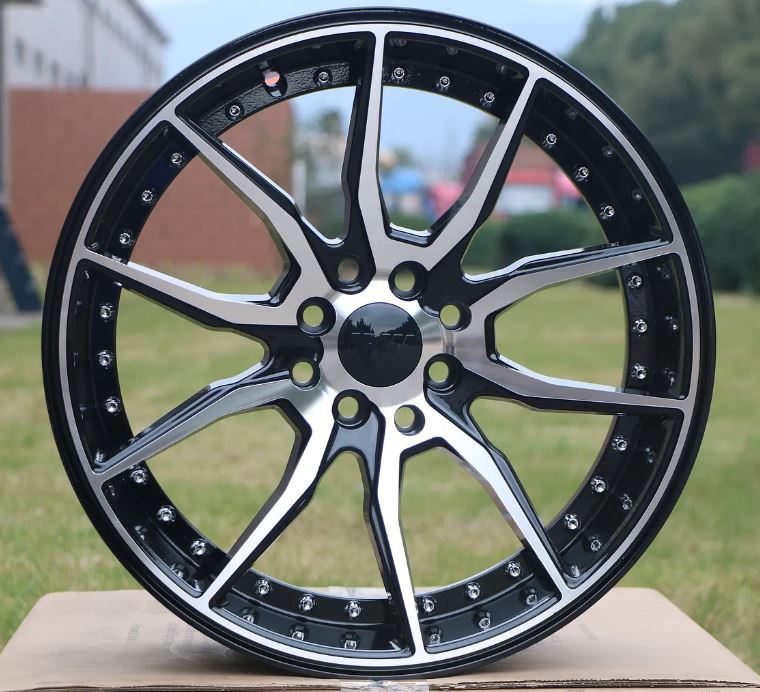 SET OF 4 WHEELS RIMS / W512 Black Mchined Face 17x7.0 ET35 5x100/114.3 CB73.1 - alphasone