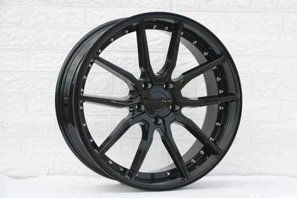 SET OF 4 WHEELS RIMS /W512 Red Machined Lip Silver Rivert 20*9.5 ET35 5x114.3 CB73.1 - alphasone
