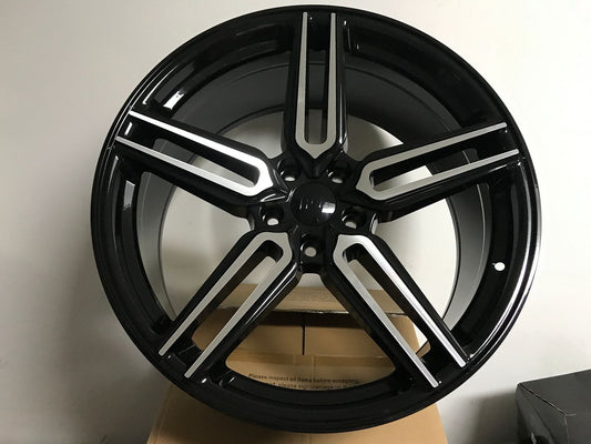 SET OF 4 WHEELS RIMS / W522 1382 Black Machined Face 20x10.0 Et35 5x114.3 CB73.1 - alphasone
