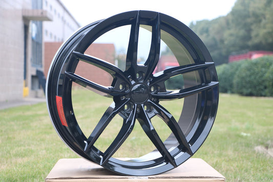 SET OF 4 WHEELS RIMS / W524 1407 Gloss Black 19x8.5 Et35 5x114.3 CB73.1 - alphasone