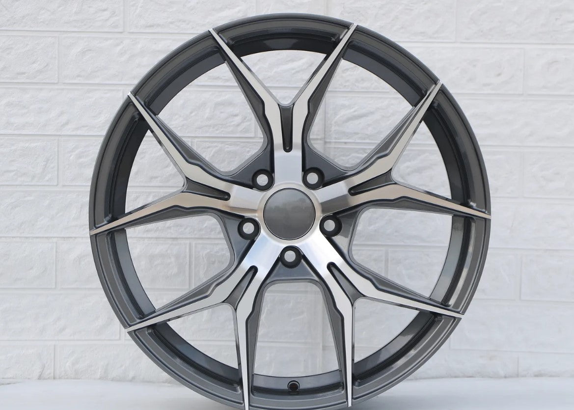 SET of 4 WHEELS RIMS / W531 Gunmetal Machined Face 19x8.5 Et35 5x114.3 CB73.1 - alphasone