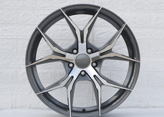 SET of 4 WHEELS RIMS / W531 Gunmetal Machined Face 19x8.5 Et35 5x114.3 CB73.1 - alphasone