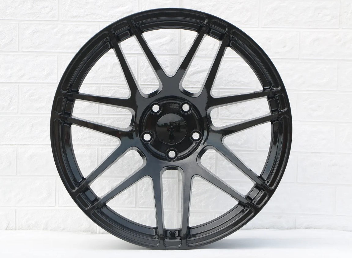 SET of 4 WHEELS RIMS / W534 SSA04 Gloss Black 19x9.0 ET32 CB73.1 5x114.3 - alphasone
