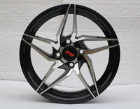 SET of 4 WHEELS RIMS / W563 XH685 Black Machined Face 15x7.0 ET35 4x100 CB73.1 - alphasone