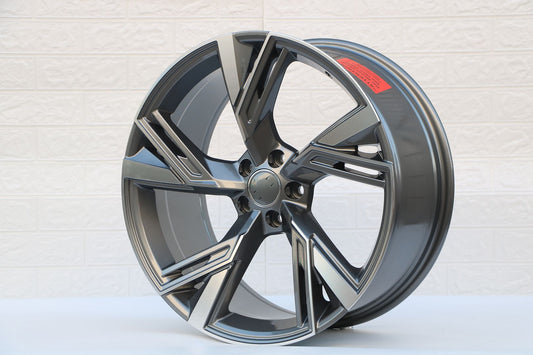 SET OF 4 WHEELS RIMS /W670 1571 Gunmetal Machined Face 18x8.0 ET35 5x112 CB66.56 - alphasone