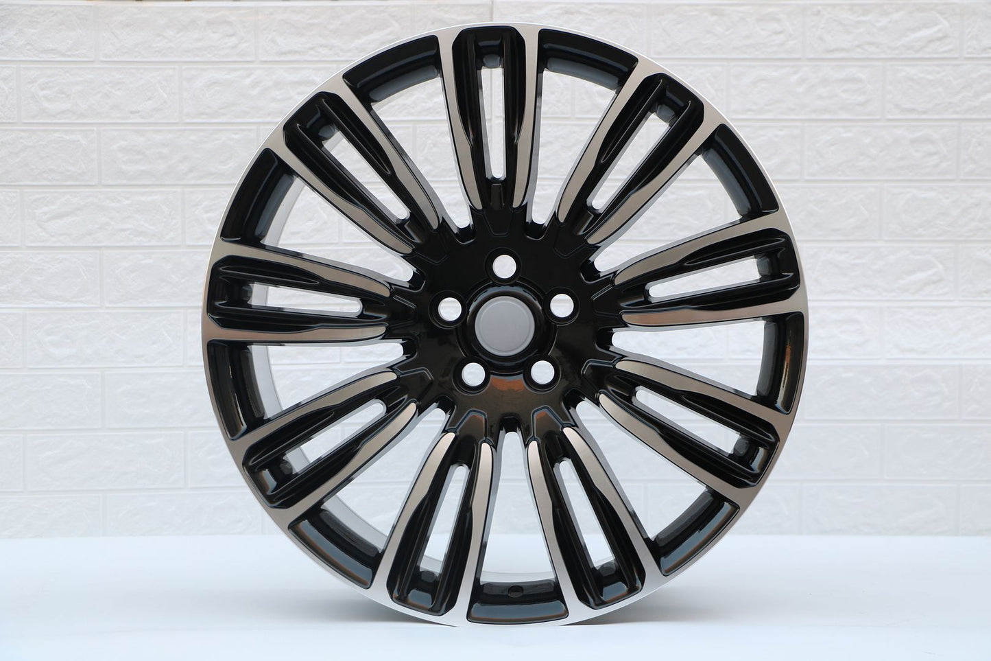 SET of 4 WHEELS RIMS / W798 D1292 Black Machined Face 22x9.5 ET45 5x120 CB72.6 - alphasone