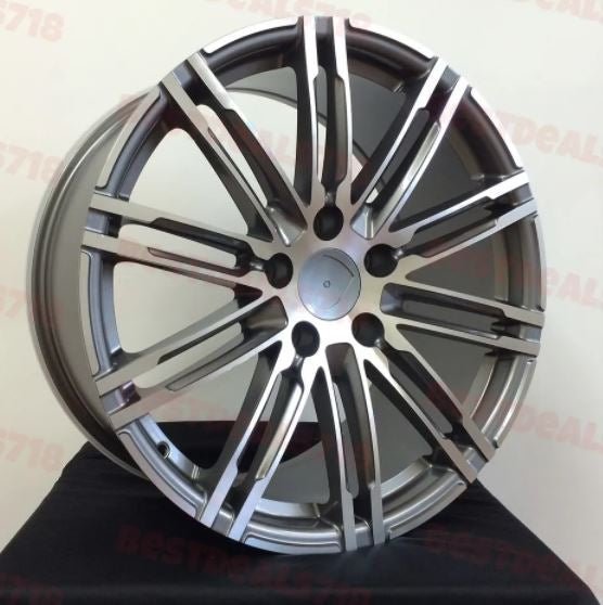 SET of 4 WHEELS RIMS / W858 1026 Dark Gunmetal Machined Face 21x10 ET 50 CB66.6 5x112 - alphasone