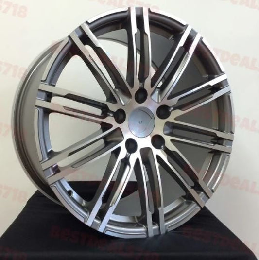 SET of 4 WHEELS RIMS / W858 1026 Dark Gunmetal Machined Face 21x10 ET 50 CB66.6 5x112 - alphasone