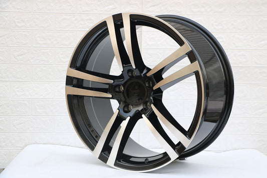 SET of 4 WHEELS RIMS / W860 XH511 Black Machined Face 20x9.5 ET55 5x130 CB71.6 - alphasone