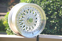 SET of 4 WHEELS RIMS / W881 F Silver Machined Lip Silver Rivert 16x7.5 ET35 4x100 CB73.1 - alphasone