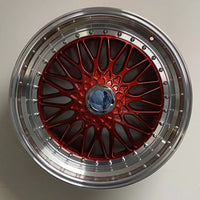SET of 4 WHEELS RIMS / W885 Red Machined Lip With Silver Rivert 20x8.5 ET35 5x120/114.3 - alphasone