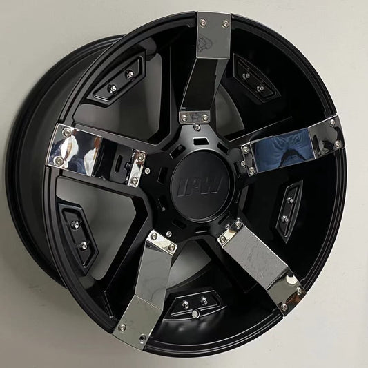 SET of 4 WHEELS RIMS / W925 1614 Saint Black With Chrome Strip 20x10 Et13 6x135/139.7 CB110.5 - alphasone
