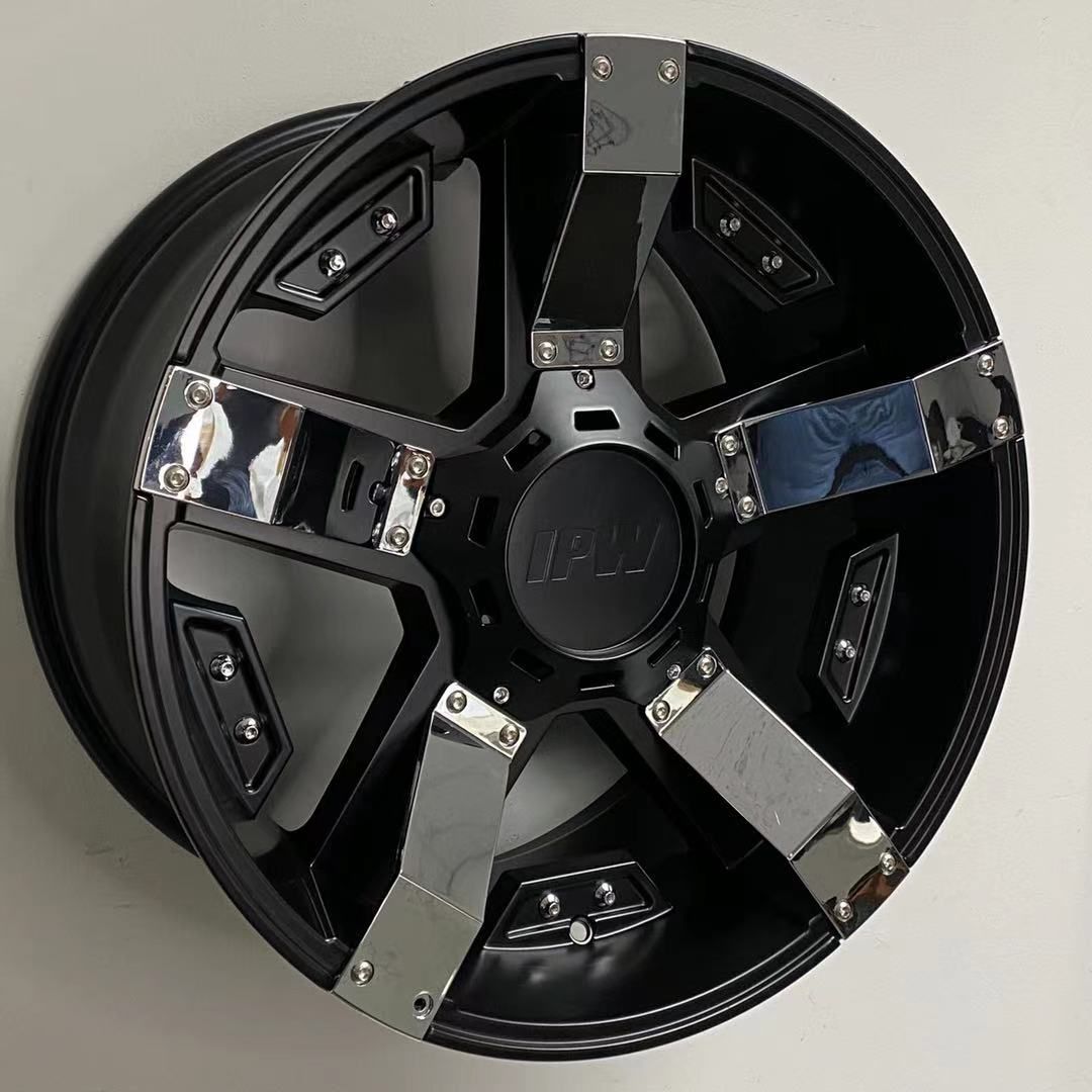 SET of 4 WHEELS RIMS / W925 Saint Black Chrom Strip 20x10 ET13 5x127/114.3 CB71.6 - alphasone