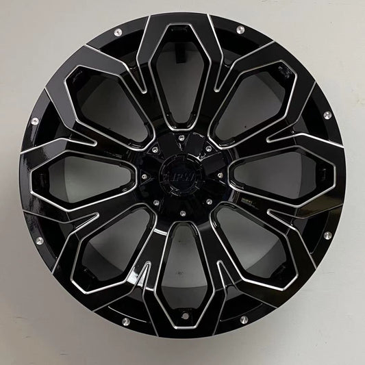 SET of 4 WHEELS RIMS / W950 1521 Gloss Black Milling 20x9.0 ET0 6x135/139.7 CB106.1 - alphasone