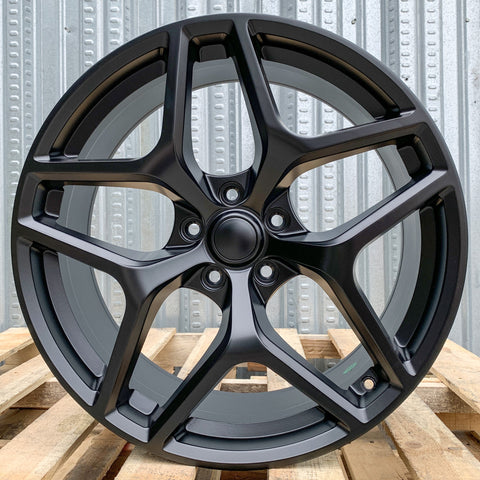 SET OF 4 WHEELS RIMS/20x10+35 5x120 66.9 Matt Black Fits Chevy Camaro - alphasone