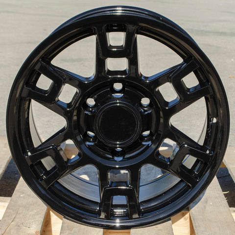 TR1 17X8 +5 6X139.7 106.1 PRO STYLE GLOSS BLACK WHEELS FITS TACOMA 4 RUNNER FJ 6x5.5 - alphasone