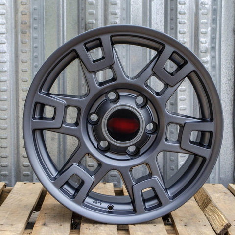 TR1 17X8 +5 6X139.7 PRO STYLE MATT GUN METAL WHEELS Rims Fits LEXUS GX460 GX470 FJ Cruiser TACOMA 6X5.5 - alphasone